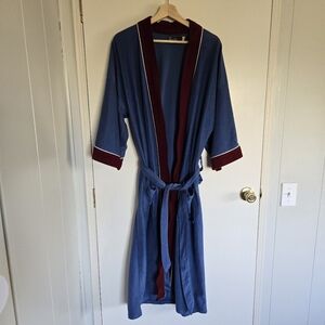 Vintage JCPenny Blue and Burgundy Robe M